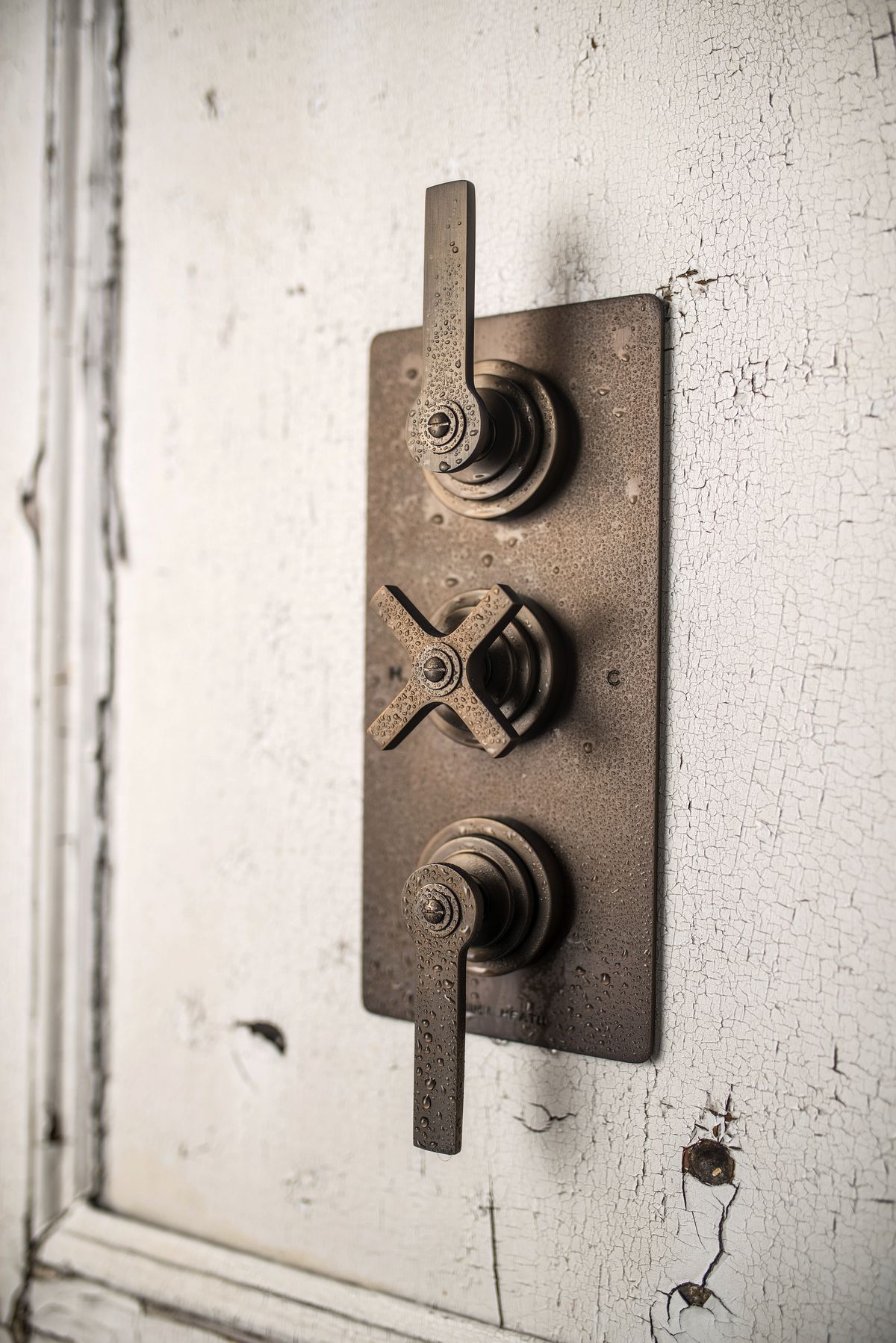 Industrial vintage bronze shower mixer