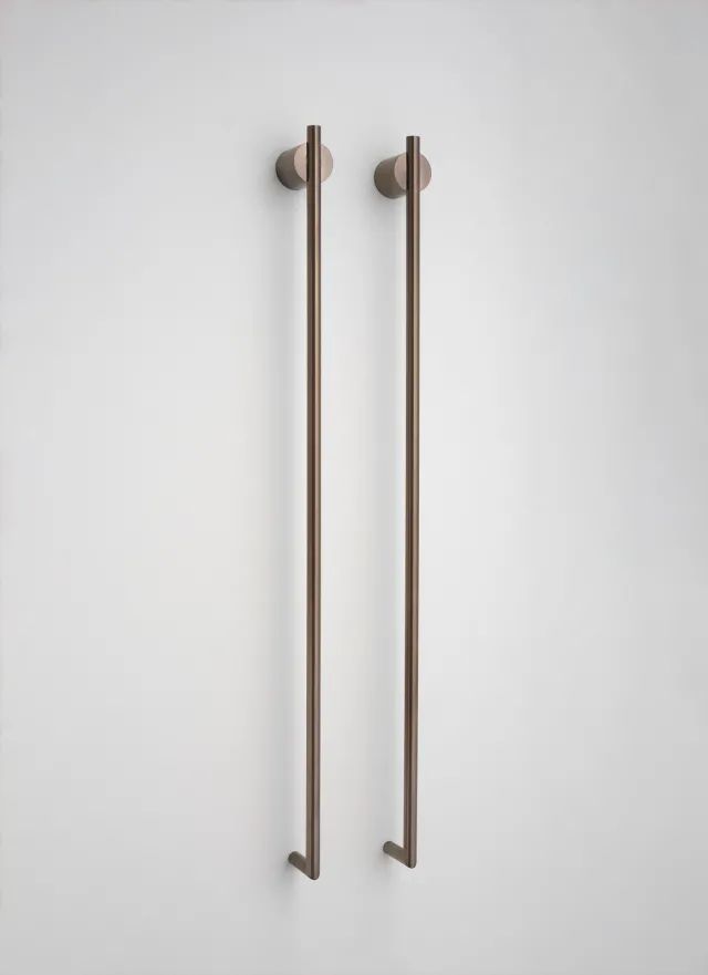 Bronze modern towel rack recessed