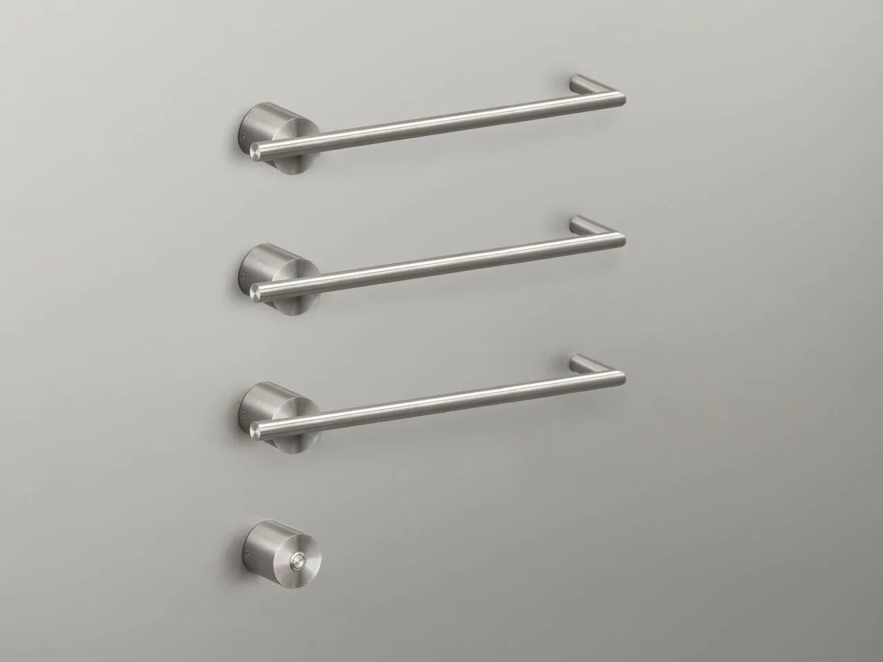 Set of stainless steel towel racks