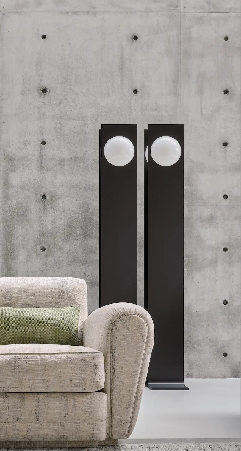 Modern dark bronze floor lamps with ivory shades 