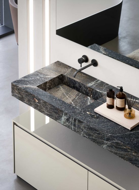 marble basin vanity solid surface bathroom wall hung sink with black matt wall mounted tap
