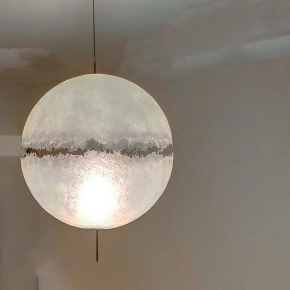 Spherical pendant light with a textured surface
